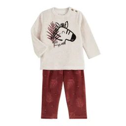 Pyjama Bébé 2 Pièces En Velours Wild Jungle Beige