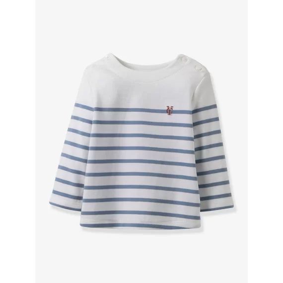 T-shirt marinière bébé coton biologique CYRILLUS rayé bleu
