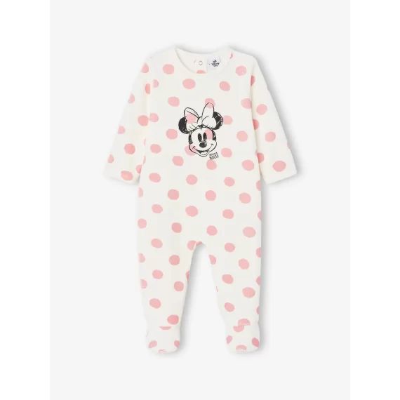 Dors-bien bébé fille Disney® Minnie en velours écru/pois roses