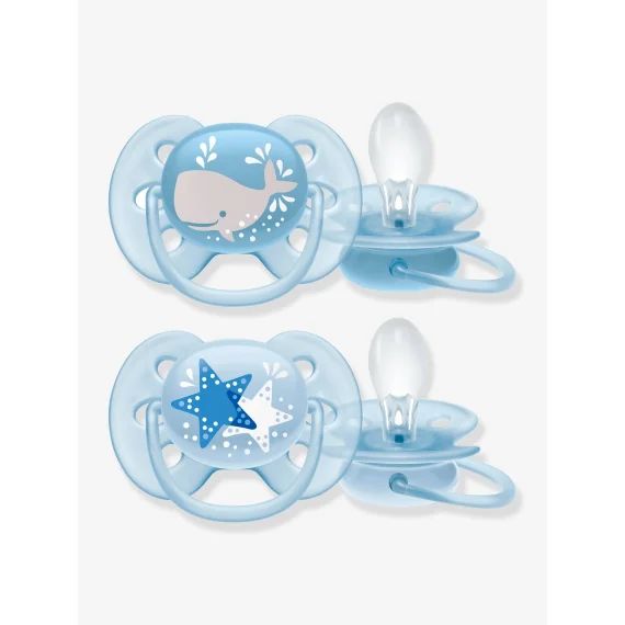 Lot de 2 sucettes ultra douces 2e âge Philips AVENT baleine/etoile