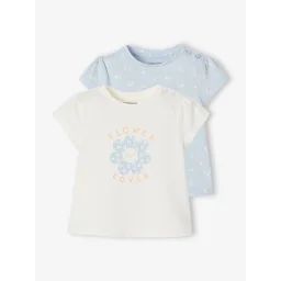 Lot de 2 t-shirts Basics bébé manches courtes bleu ciel