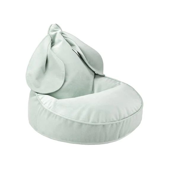 Pouf Enfant Lapin Velours Bunny Misty Green