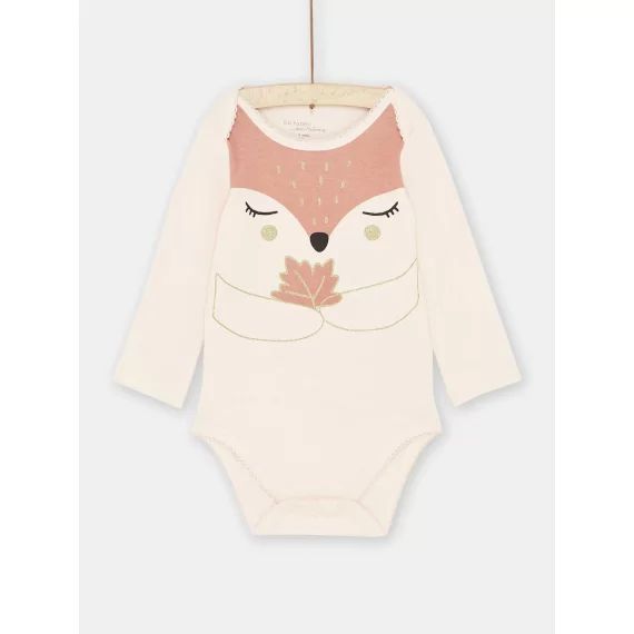 Body Rose Pâle À Motif Renard Bébé Fille