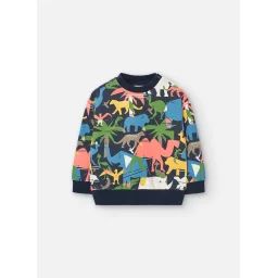 Sweat En Coton Avec Imprimé Fantaisie Bleu