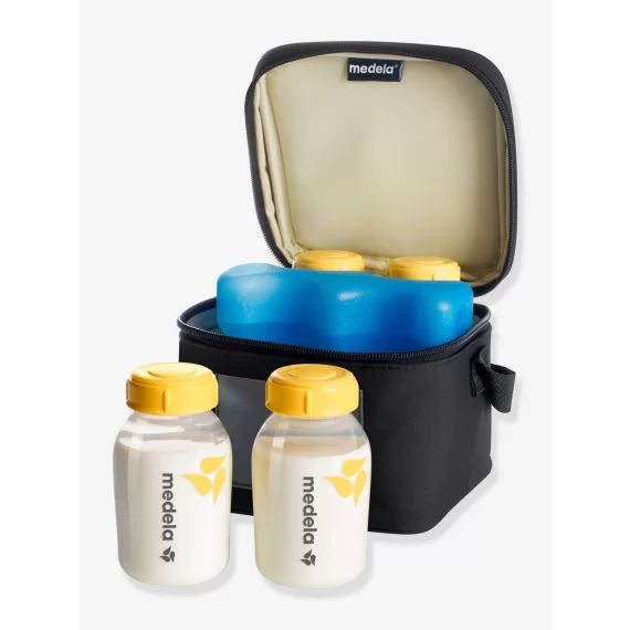 Cooler Bag – Compartiment et bloc réfrigérant + 4 biberons MEDELA noir