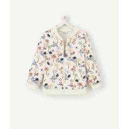 Gilet zippé bébé garçon écru et imprimé palmiers –  – Soldes