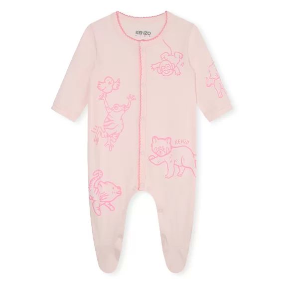 Pyjama pressionné en coton Fille Rose
