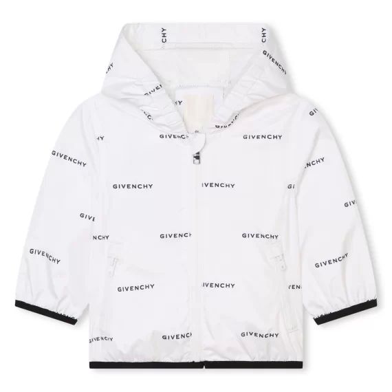 Coupe-vent à capuche Garçon Blanc
