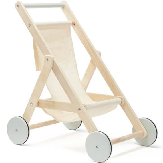 Poussette en bois pour poupée nature