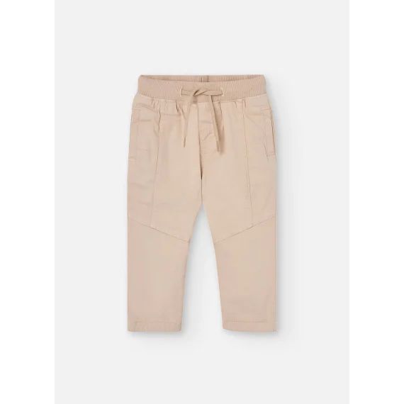 Pantalon En Toile Gabardine Stretch Beige