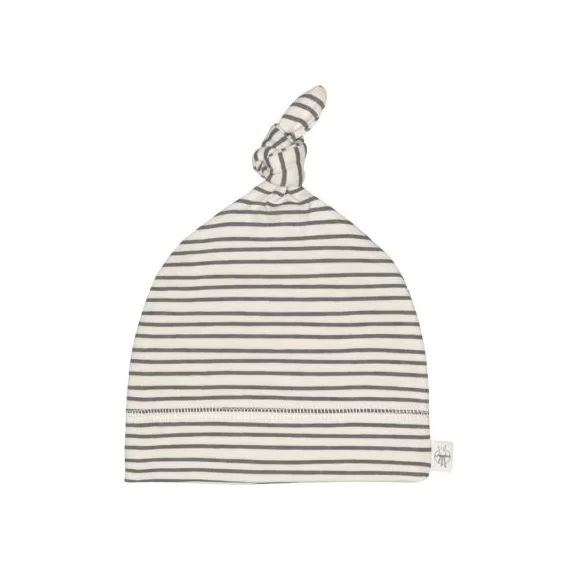 Bonnet en coton bio Cozy Colors Rayé gris anthracite (0-2 mois)
