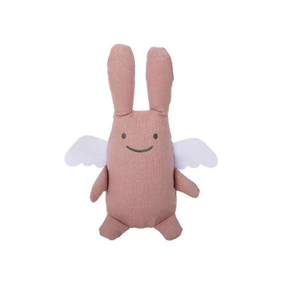 Peluche musicale ange lapin rose (24 cm)