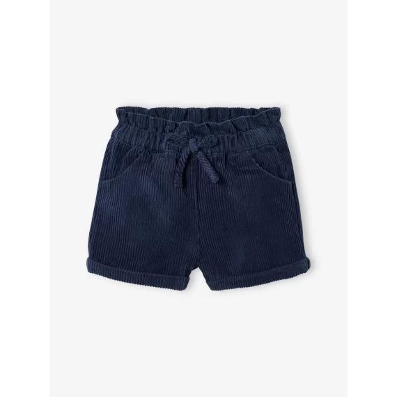 Short en velours côtelé bébé fille marine