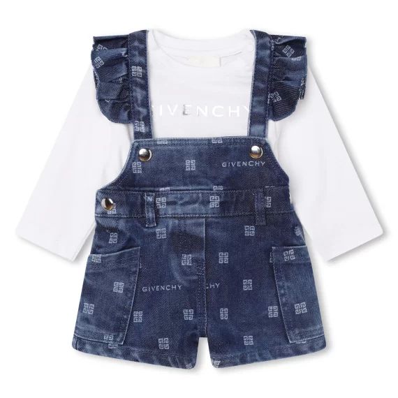 Ensemble t-shirt et salopette Fille Bleu