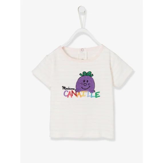 T-shirt Madame Canaille® esprit marinière raye rose
