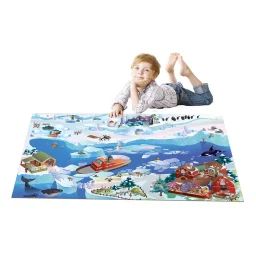 Tapis Enfant Tissé Banquise Bleu