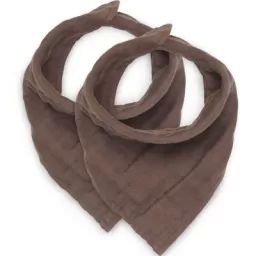 Lot de 2 bavoirs bandanas en coton froissé Chestnut