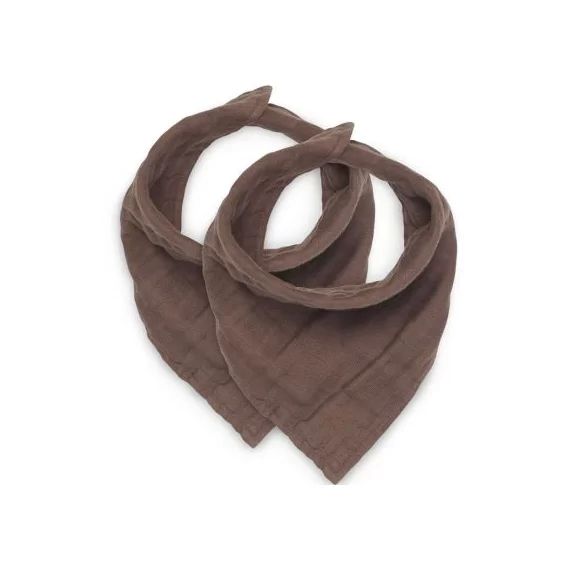 Lot de 2 bavoirs bandanas en coton froissé Chestnut
