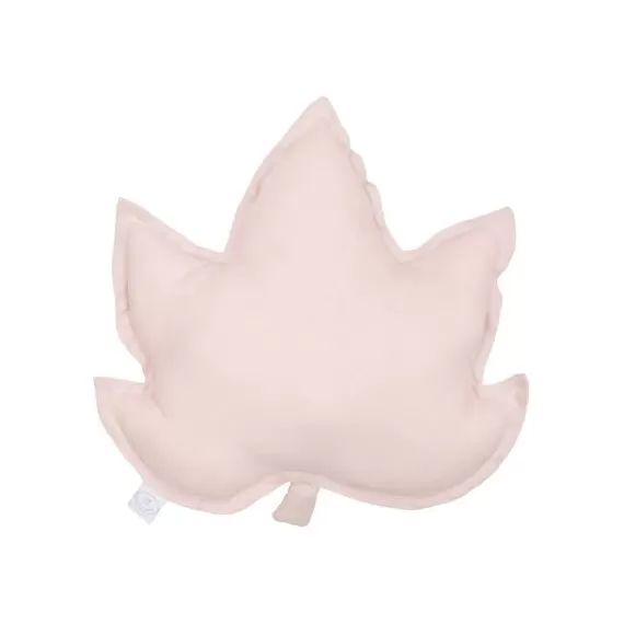 Coussin feuille d&rsquo;érable rose poudré (43 cm)