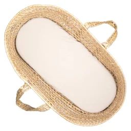 Drap Housse Couffin En Double Gaze À Carreaux Beige