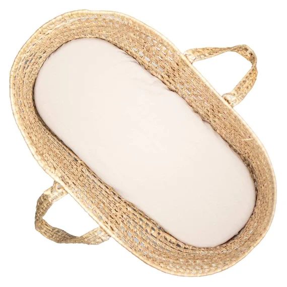 Drap Housse Couffin En Double Gaze À Carreaux Beige