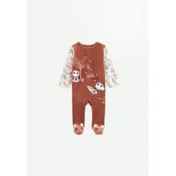 Pyjama Bébé En Velours Maloueg Marron