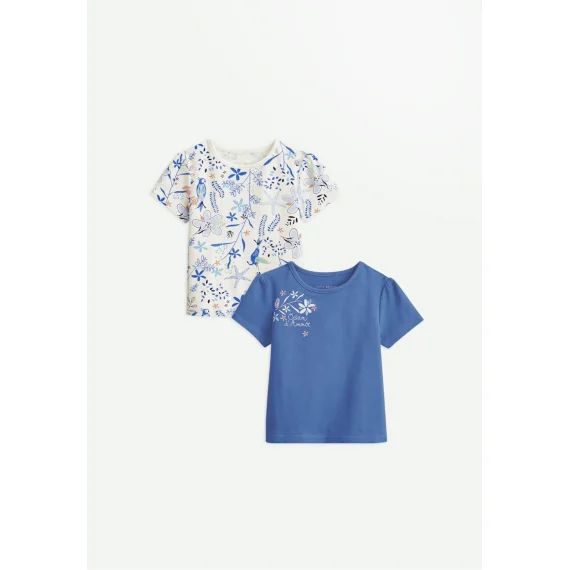 Lot De 2 T-shirts Bébé Manches Courtes Océan D&rsquo;amour Bleu