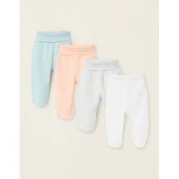 Pack 4 Pantalons À Pieds En Coton Multicolore