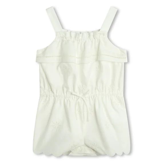 Combinaison-short brodée Fille Blanc