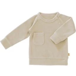 Sweat de pyjama en velours bio Sandshell (0-3 mois : 50 à 60 cm)