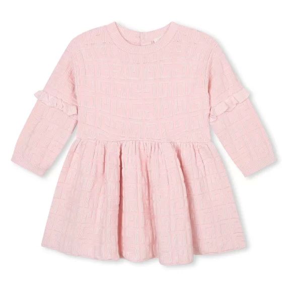 Robe tricotée à volants Fille Rose