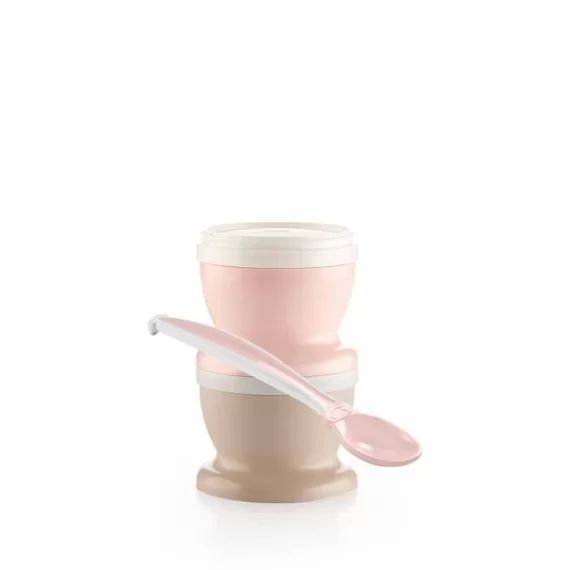 THERMOBABY 2 PETITS POTS POUR NOURRITURE Rose Poudr‚ rose