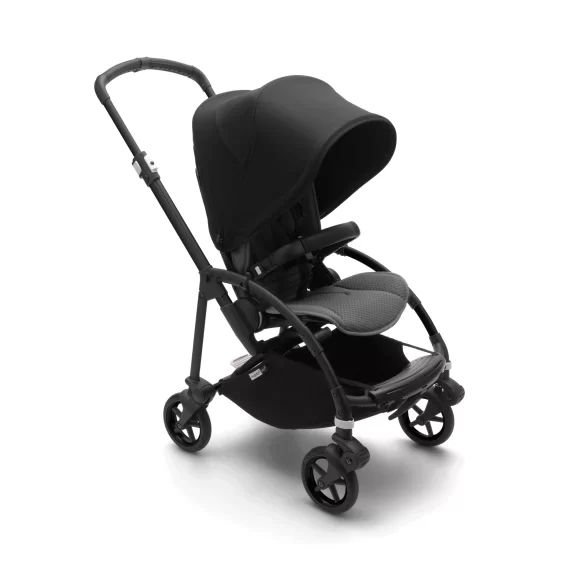 Bee 6 seat stroller black sun canopy, grey mélange fabrics, black base