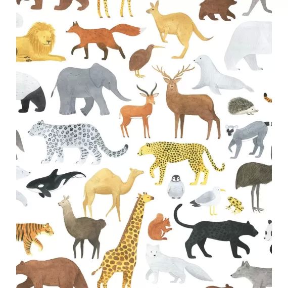 Papier peint Living Earth motif animaux (50cm x 10m)