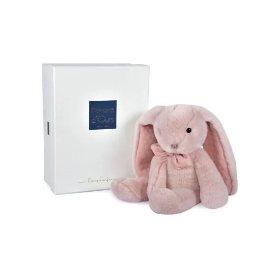 Coffret peluche lapin rose Preppy Chics (30 cm)