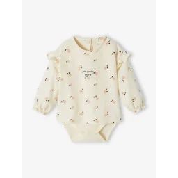 T-shirt body naissance manches longues en coton biologique écru