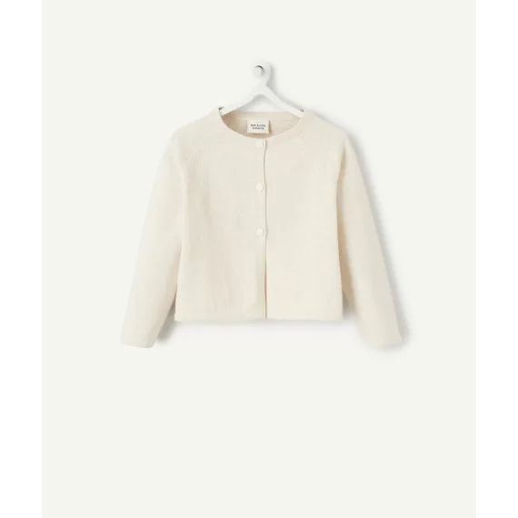 Gilet bébé fille beige et couleur dorée –  – Soldes