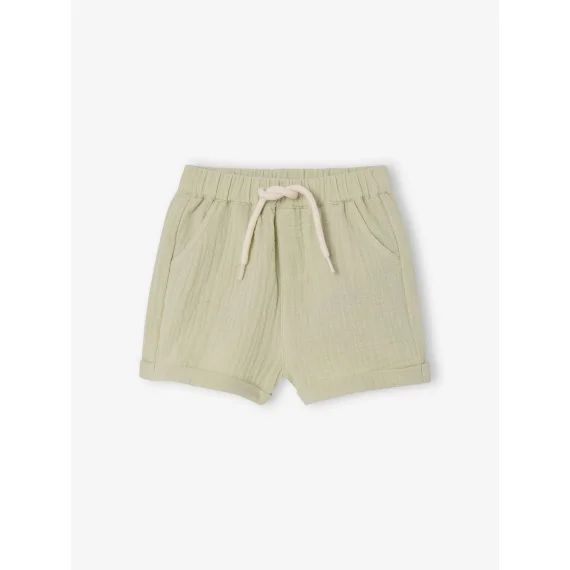 Short en gaze de coton bébé pistache