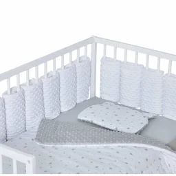 Tour De Lit Modulable 10 Pièces Extra Doux Minky Blanc
