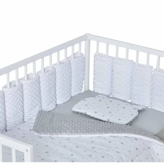Tour De Lit Modulable 10 Pièces Extra Doux Minky Blanc