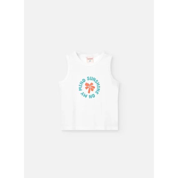 T-shirt Tricot À Bretelles Blanc