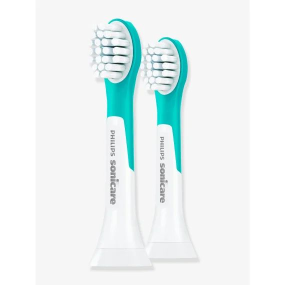 Lot de 2 têtes compactes (3 ans et +) pour brosse à dents électrique PHILIPSSonicare For Kids aqua/blanc