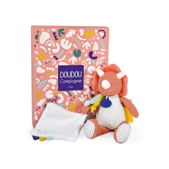 Coffret peluche dinosaure Lou terracotta Calinosaures (25 cm)