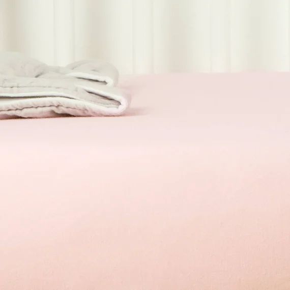 Drap Housse Coton Bio Jersey Pour Lit Bébé Rose Nude