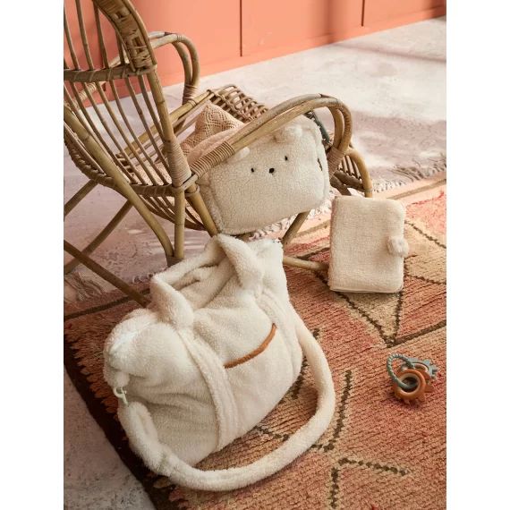Sac à langer en sherpa Plume beige