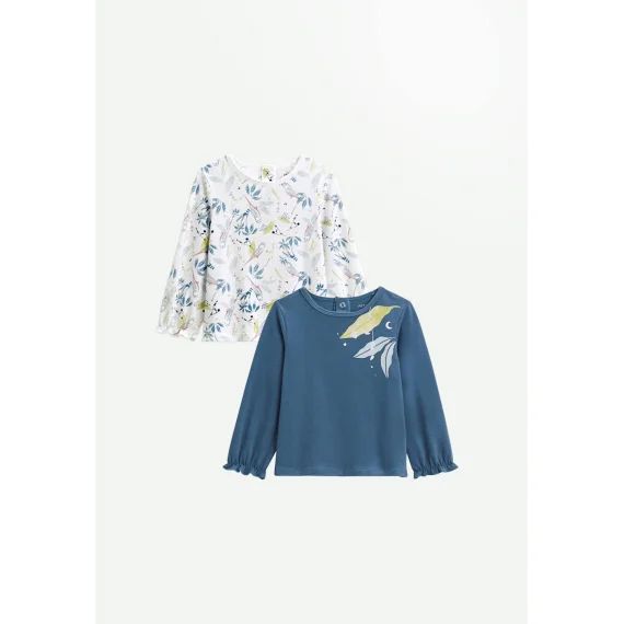 Lot De 2 T-shirts Enfant Manches Longues Bianca Bleu