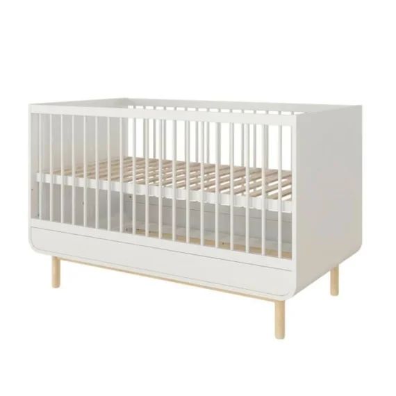 Pack Lit Bébé Évolutif Avec Matelas Sasha Blanc 70×140 Cm Blanc