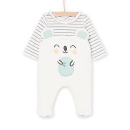 Grenouillère À Rayures Et Animation Koala – Ecru