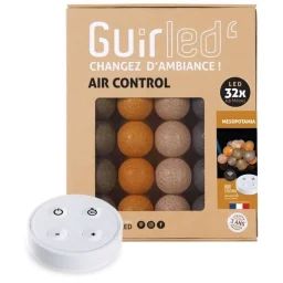 Guirlande lumineuse boules coton LED USB – Télécommandée -Veilleuse bébé 2h – 4 intensités – 32 boules 3,2m – Mesopotamia marron