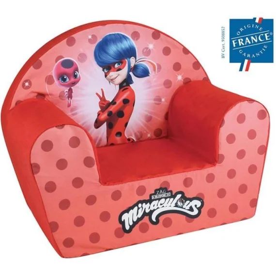 Fauteuil club Lady Bug – FUN HOUSE – Plush – Pour enfant – l.52 x P.33 x H.42 cm – Origine France garantie rouge